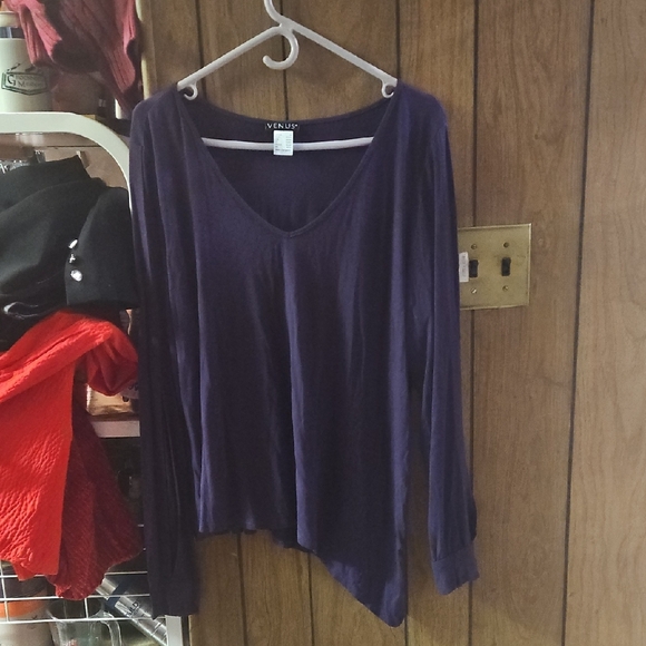 Women's Purple V-Neck Top - Picture 8 of 10